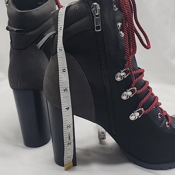 STEVE MADDEN KAREY ANKLE BOOTS BLACK SUEDE ZIP CLOSURE LACE-UPS 10 NWOB - Picture 8 of 16